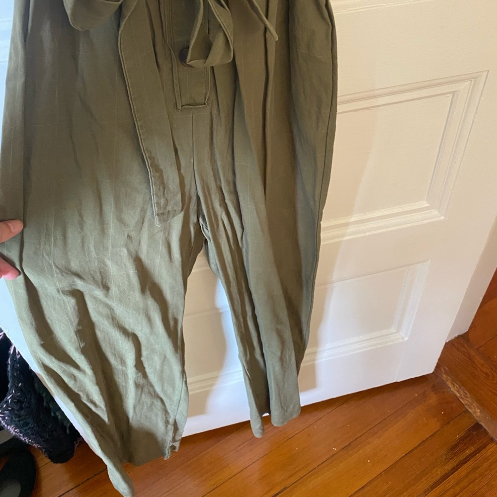 Olive Green Button-Down Jumpsuit - image 2